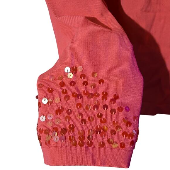 NWT Rafaella 1X Pink Sequin V-Neck Long-sleeved Top/Sweater [0023] - Picture 5 of 10